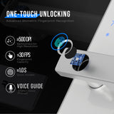 White Fingerprint Home Safe With Touchscreen Keypad, Deluxe Nightstand Safe, 2.8 Cubic Feet, RPNB RPHS60W