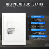 White Fingerprint Home Safe With Touchscreen Keypad, Deluxe Nightstand Safe, 2.8 Cubic Feet, RPNB RPHS60W