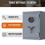 Grey High Capacity Digital Fireproof Safe with Adjustable Shelf for Money & Jewelry, 1.29 Cubic Feet, RPNB RPFS50G