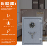 Grey High Capacity Digital Fireproof Safe with Adjustable Shelf for Money & Jewelry, 1.29 Cubic Feet, RPNB RPFS50G