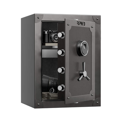 RPNB Large Home Biometric Retro Style Fingerprint Safe Box with Jewelry Drawer, 2.62 cuft-RPFV60