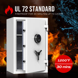 Large White Fireproof Safe with Fingerprint Sensor, Biometric Home Safe, 2.12 Cubic Feet, RPNB RPFS66W