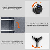 Large White Fireproof Safe with Fingerprint Sensor, Biometric Home Safe, 2.12 Cubic Feet, RPNB RPFS66W