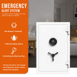 Large White Fireproof Safe with Fingerprint Sensor, Biometric Home Safe, 2.12 Cubic Feet, RPNB RPFS66W