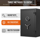 Large Fireproof Safe with Fingerprint Sensor, Biometric Home Safe, 2.12 Cubic Feet, RPNB RPFS66