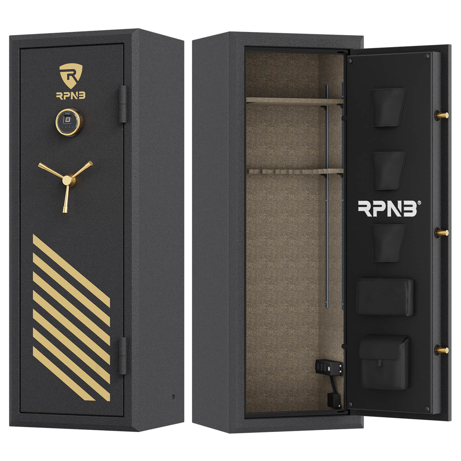 Rapid Rifle Safe 14 Gun Large Fireproof Biometric Digital Rifle Safe for Pistols and Ri ...