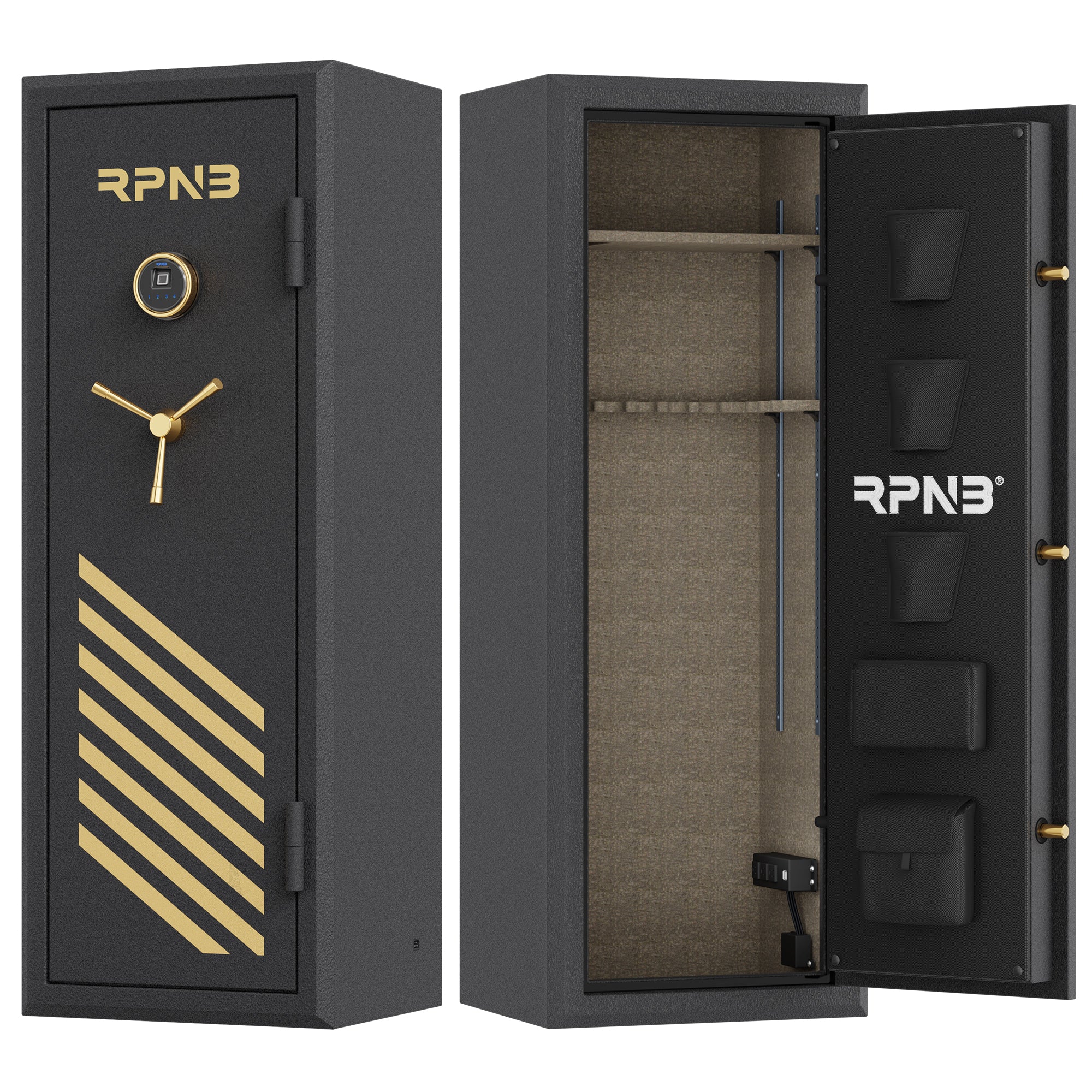 14 Gun Large Fireproof Biometric Digital Rifle Safe for Pistols and Ri ...