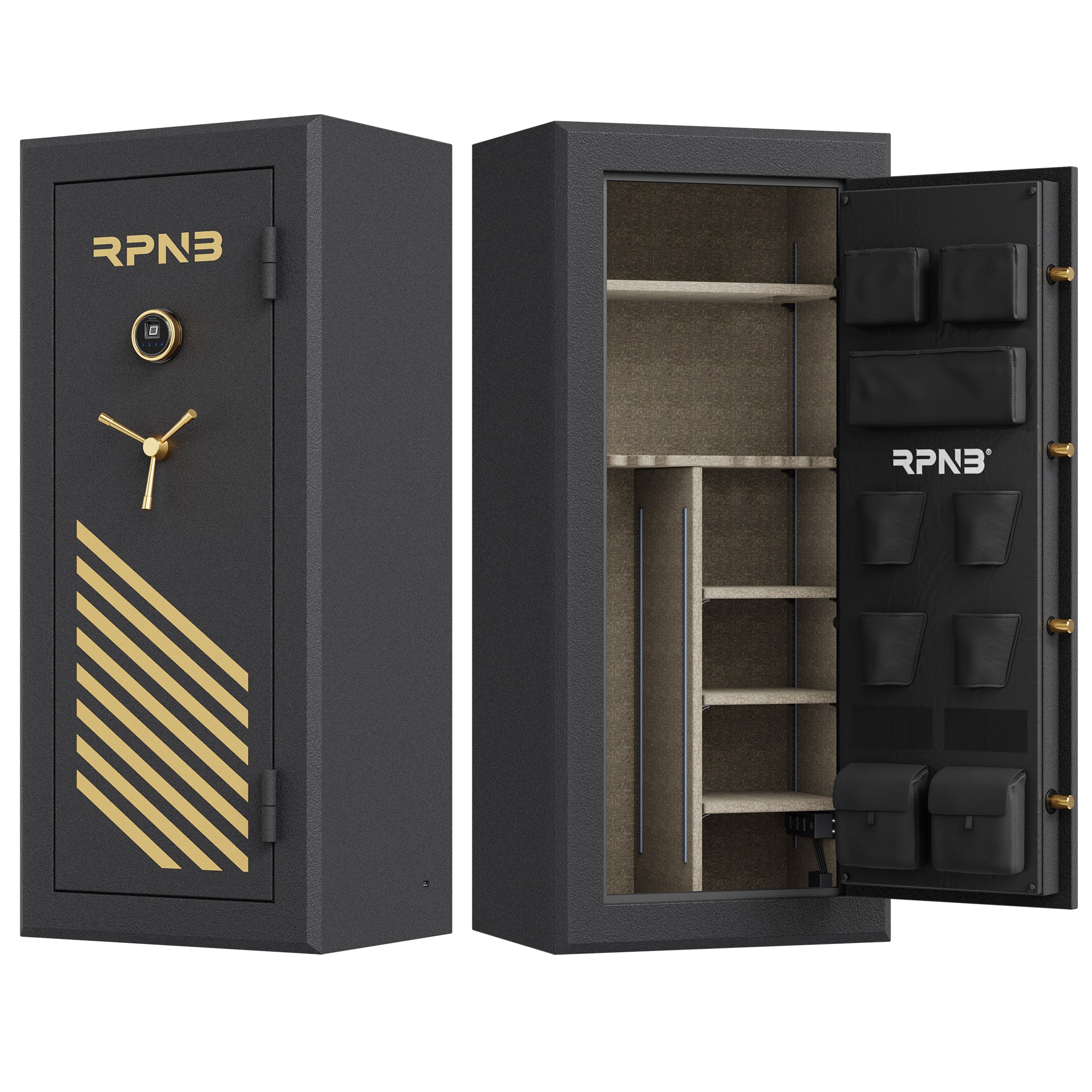 24 Gun Large Fireproof Biometric Fingerprint Gun Safe for Pistols and ...