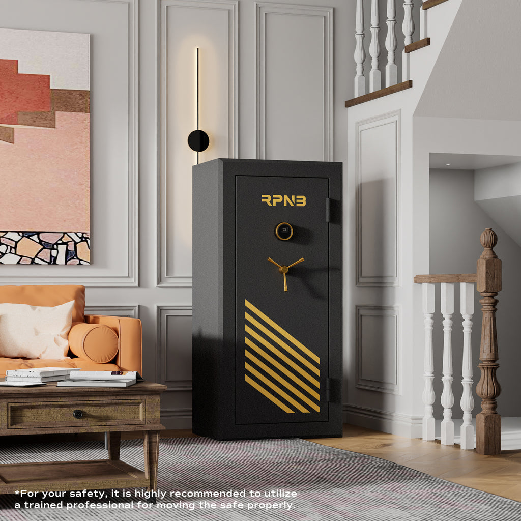30 Gun Large Fireproof Biometric Fingerprint Long Gun Safe for Pistols ...