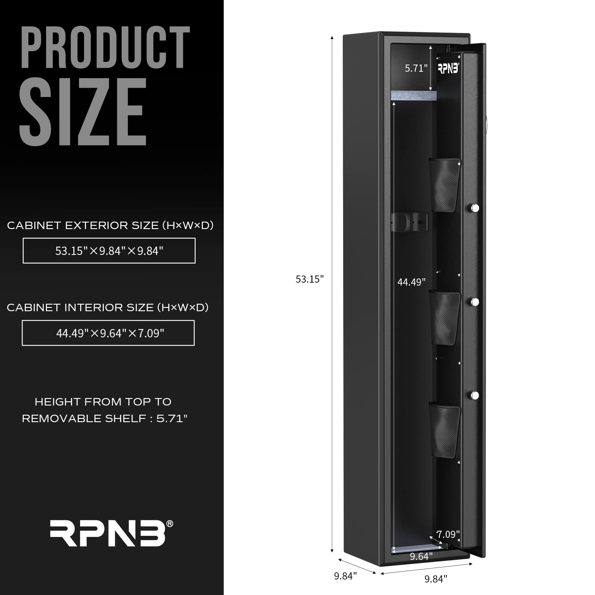 3 Gun Large Long Gun Rifle Safe for Home Security with Removable Stora ...
