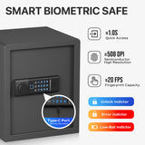 Biometric Home Safe with Fingerprint Digital Lock for Cash & Jewelry, 1.5 Cubic Feet, RPNB RP42FSA