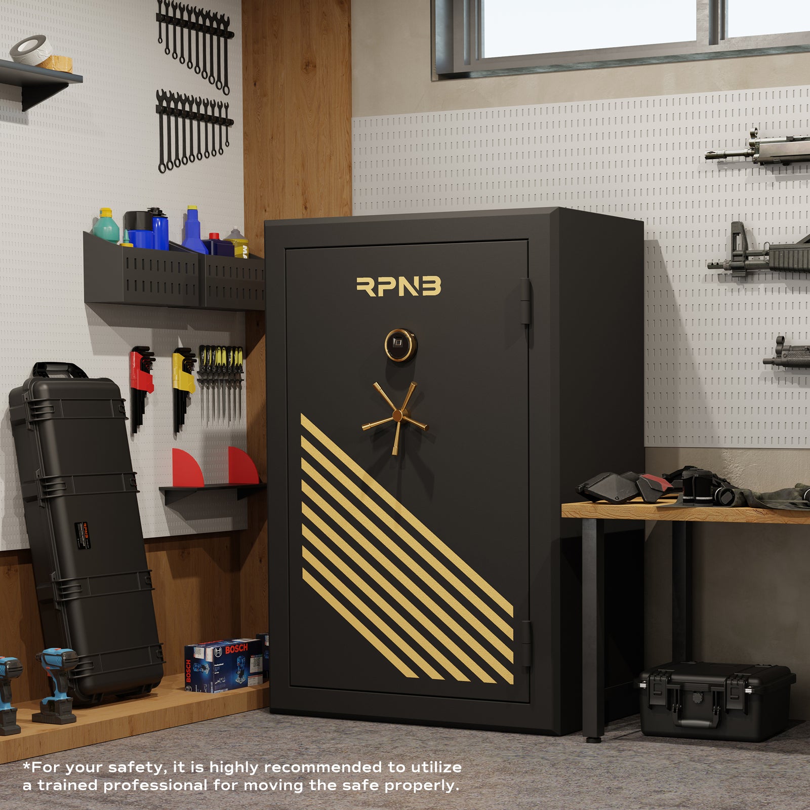 45 Gun Large Fireproof Biometric Fingerprint Long Gun Safe for