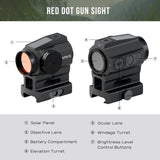 RPNB Solar Charging Red Dot Sight with Shake Awake, 2MOA Waterproof Red Dot Scope