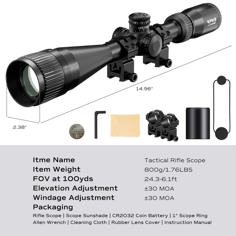 RPNB Hunting Rifle Scope 4-16X50 with Triplex Illumination, Waterproof Riflescopes for Shooting with Fast Focus