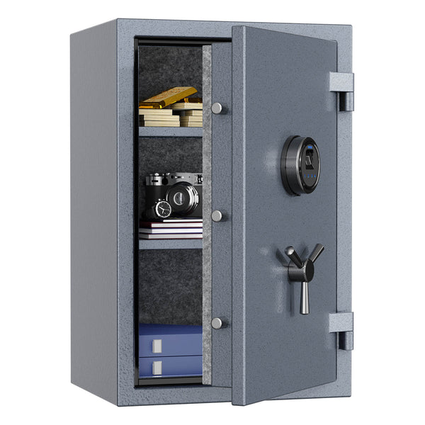 Grey Large Fireproof Safe with Fingerprint Sensor, Biometric Home Safe, 2.12 Cubic Feet, RPNB RPFS66G