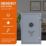 Grey Large Fireproof Safe with Fingerprint Sensor, Biometric Home Safe, 2.12 Cubic Feet, RPNB RPFS66G