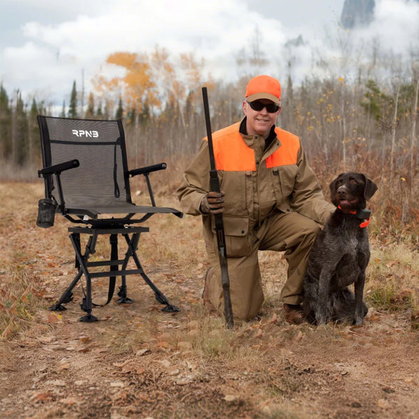 RPNB Hunting Chair Adjustable Height 360° Swivel Blind Chair with Armrests for Hunting, Fishing