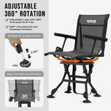 RPNB Hunting Chair Adjustable Height 360° Swivel Blind Chair with Armrests for Hunting, Fishing