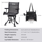 RPNB Hunting Chair Adjustable Height 360° Swivel Blind Chair with Armrests for Hunting, Fishing