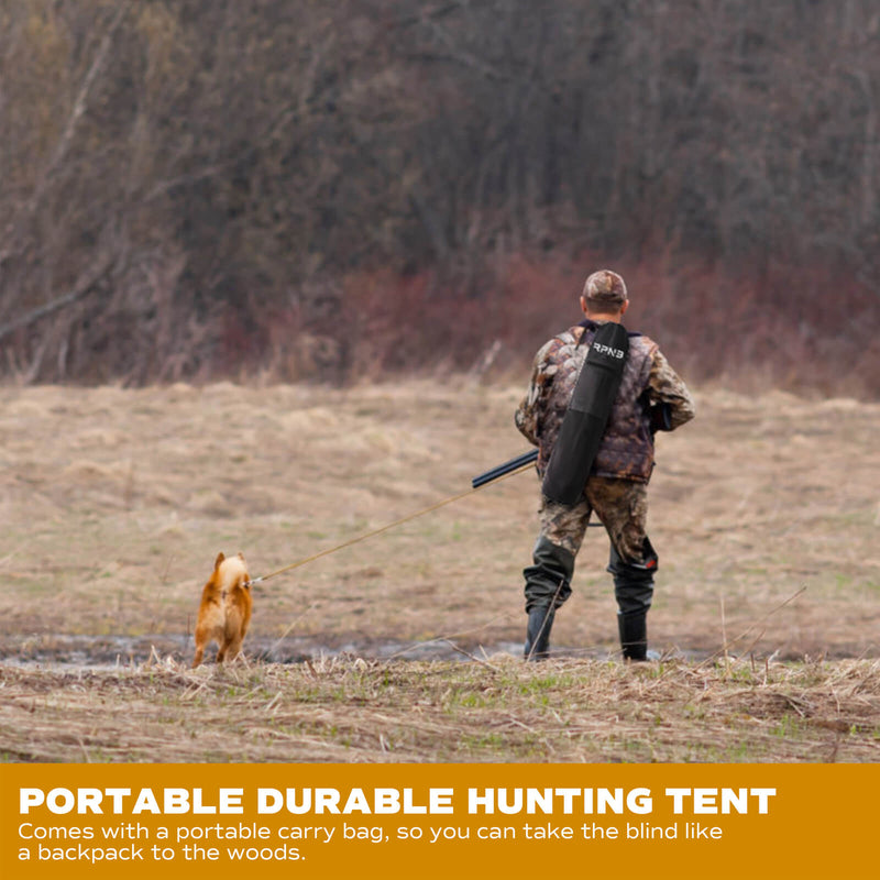 RPNB Hunting Blind, Two-Panel Easy Setup Ground Hunting Blinds, One-Way See-Through Dual Hub Stakeout Hunting Screen