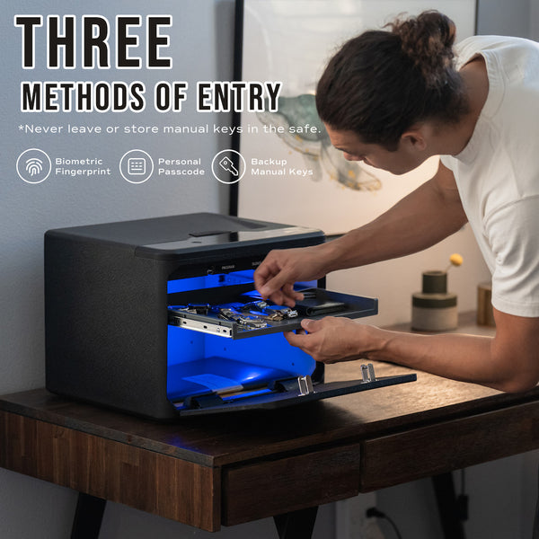 Fingerprint High Capacity Dual-Layer Closet Home Safe with Biometric Scanner Touchscreen Keypad- RPNB RP2009