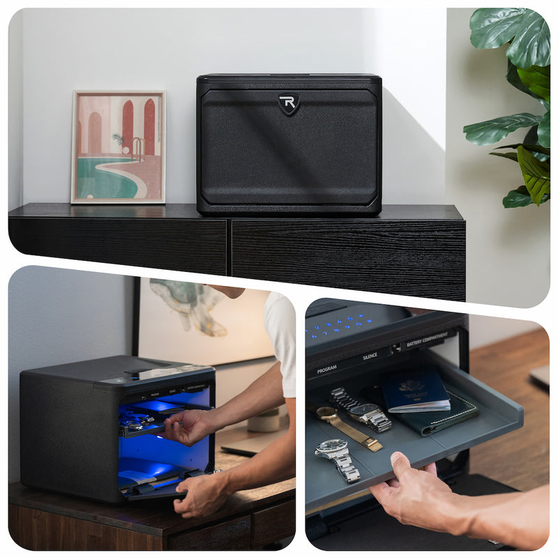 Fingerprint High Capacity Dual-Layer Closet Home Safe with Biometric Scanner Touchscreen Keypad- RPNB RP2009