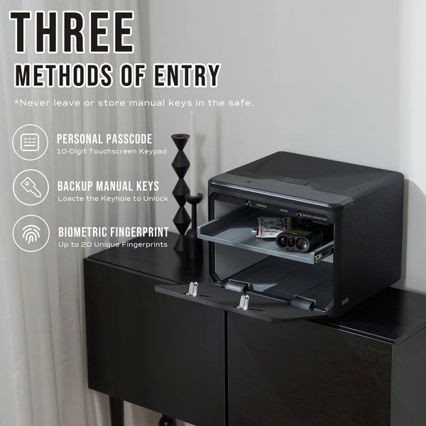 Fingerprint High Capacity Dual-Layer Closet Home Safe with Biometric Scanner Touchscreen Keypad- RPNB RP2009