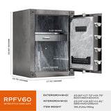 RPNB Large Home Biometric Retro Style Fingerprint Safe Box with Jewelry Drawer, 2.62 cuft-RPFV60