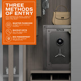 RPNB Large Home Biometric Retro Style Fingerprint Safe Box with Jewelry Drawer, 2.62 cuft-RPFV60