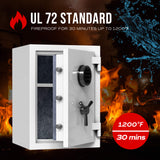 Digital Keypad White Fireproof Safe, Deluxe Safe Box, 1.29 Cubic Feet, RPNB RPEFS50W