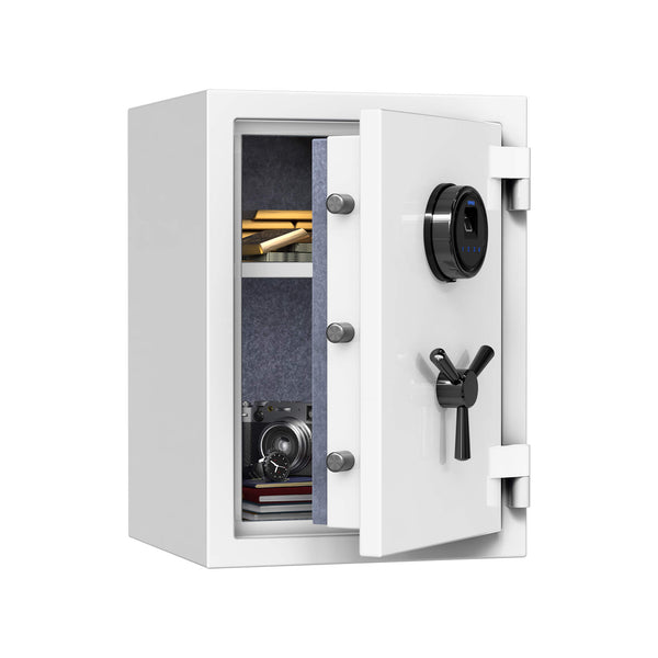 High Capacity White Digital Fireproof Safe with Adjustable Shelf for Money & Jewelry, 1.29 Cubic Feet, RPNB RPFS50W