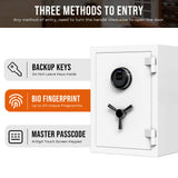 High Capacity White Digital Fireproof Safe with Adjustable Shelf for Money & Jewelry, 1.29 Cubic Feet, RPNB RPFS50W