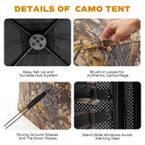 RPNB Hunting Ground Blind, One-Way See-Through Side-By-Side 4-6 Person Camouflage Hunting Blind for Deer & Turkey Hunting