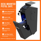Quick Access Drop Down gun Safe with Digit Keypad Lock, Mounted Handgun Safe-RPNB RP311E
