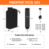 Fingerprint Handgun Safe With Quick Access Drop Down Lid, Desk Mounted Pistol Safe-RPNB RP311F