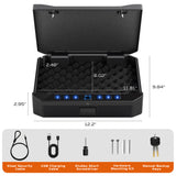 Smart Biometric Gun Safe for Handgun, Quick Access Pistol Safe with Fingerprint - RPNB RP2018