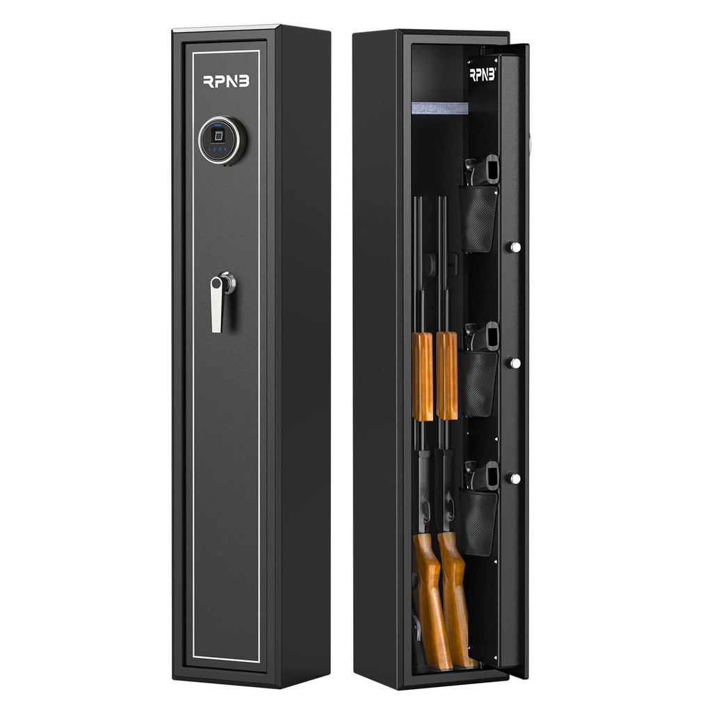 Three Rifle Gun Safe 3 Gun Large Long Gun Rifle Safe for Home Security with Removable Stora ...