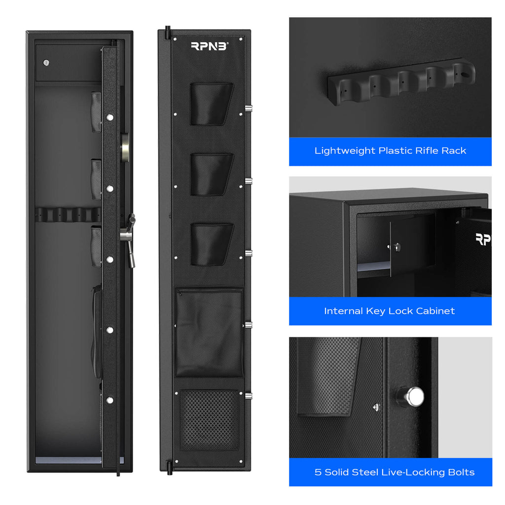 Biometric 5 Rifle Gun Large Storage Cabinet with Electronic Digital Lo ...