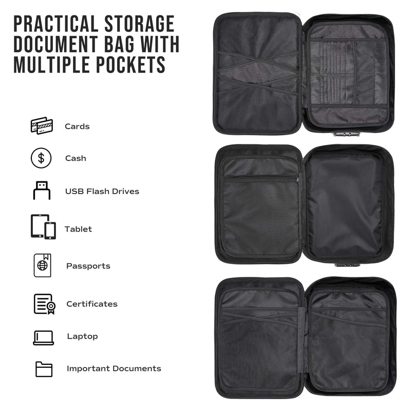 RPNB Fireproof Document Organizer Bag with Lock, Multi-Layer Water Safe Storage for money,file and other valuables