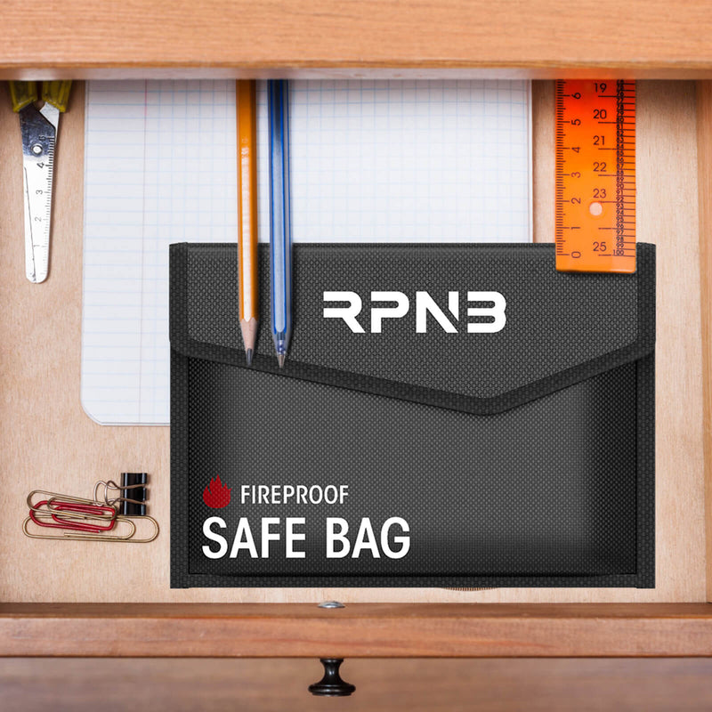 Portable Fireproof Document Bag With Non-Itchy Silicone Coated, 11 ×8 Inches