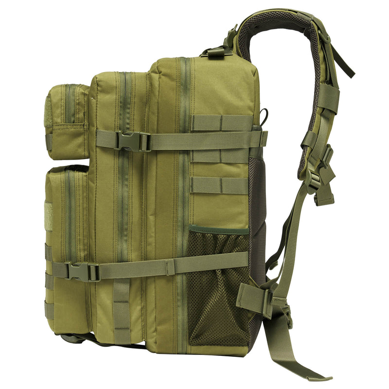 RPNB Large Capacity Military Tactical Backpack, Lightweight 500D Nylon Hiking Travel Expandable Backpack, Olive Drab